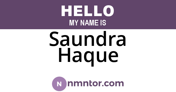 Saundra Haque