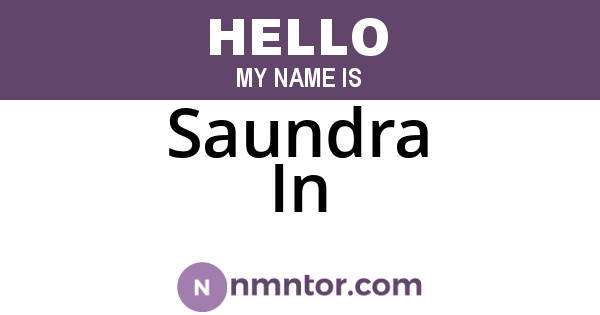 Saundra In