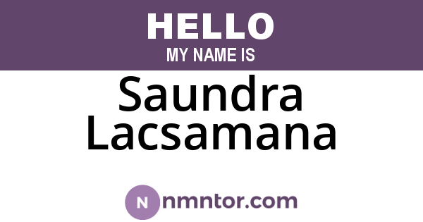 Saundra Lacsamana