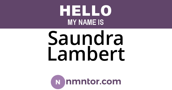Saundra Lambert