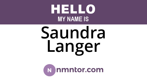 Saundra Langer