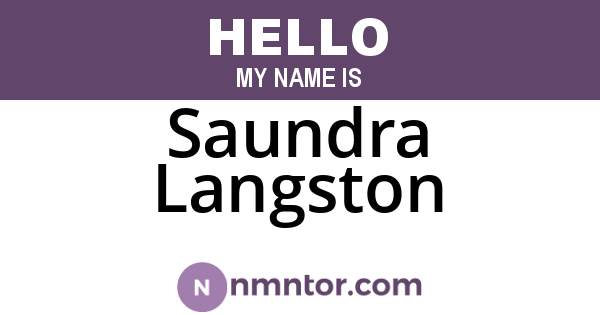Saundra Langston