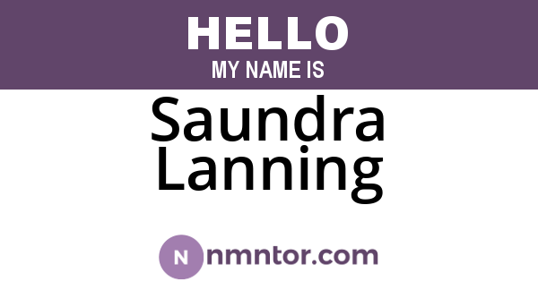Saundra Lanning