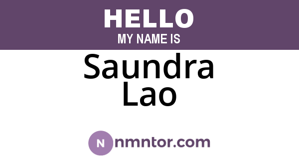 Saundra Lao