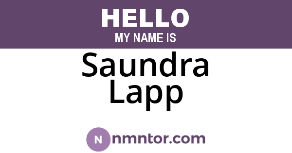 Saundra Lapp