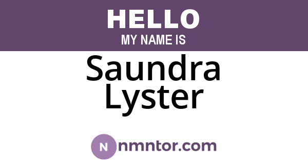 Saundra Lyster