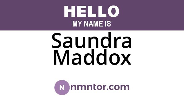 Saundra Maddox