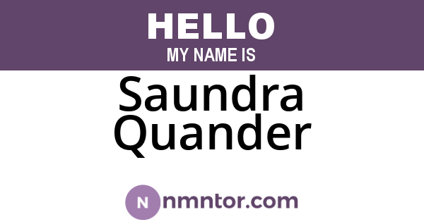 Saundra Quander