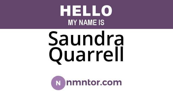 Saundra Quarrell