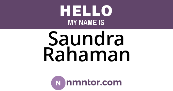 Saundra Rahaman