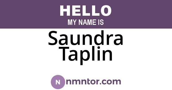 Saundra Taplin