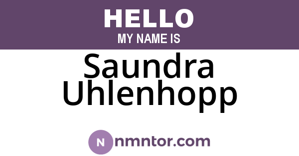 Saundra Uhlenhopp