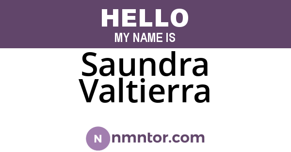 Saundra Valtierra