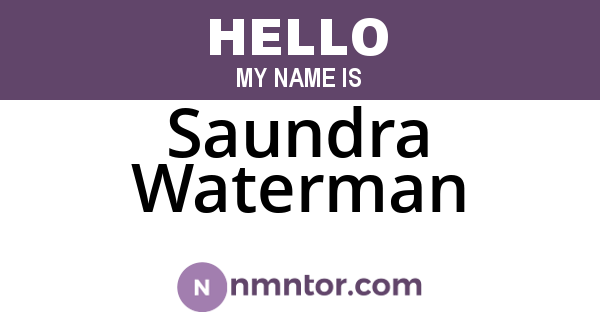 Saundra Waterman