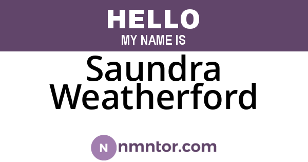 Saundra Weatherford