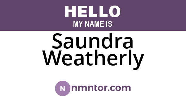 Saundra Weatherly