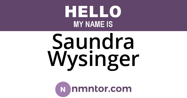 Saundra Wysinger