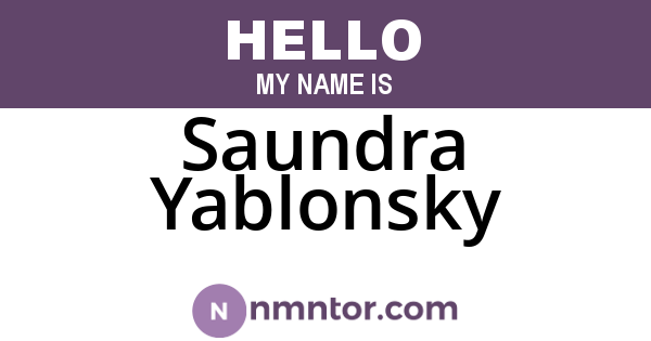 Saundra Yablonsky