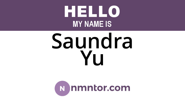 Saundra Yu