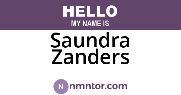 Saundra Zanders