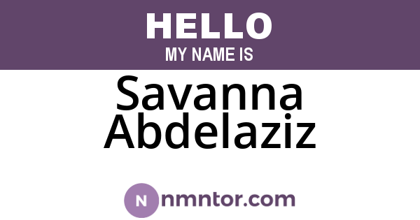 Savanna Abdelaziz