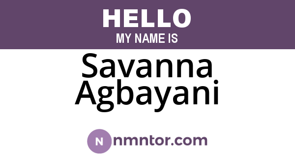 Savanna Agbayani