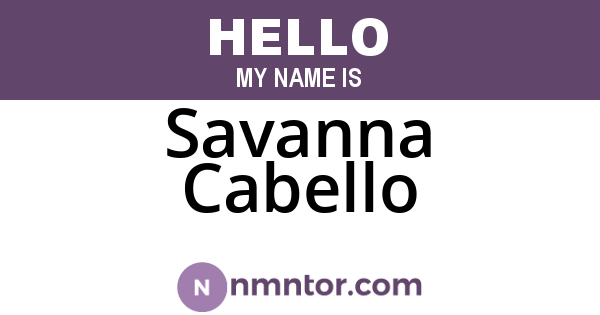 Savanna Cabello