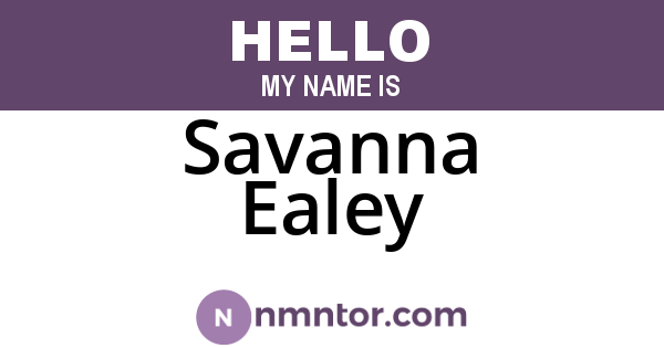 Savanna Ealey