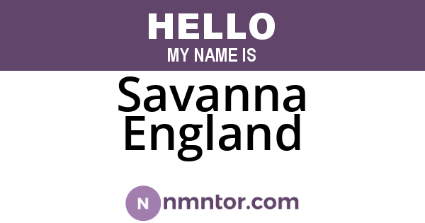 Savanna England