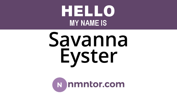 Savanna Eyster