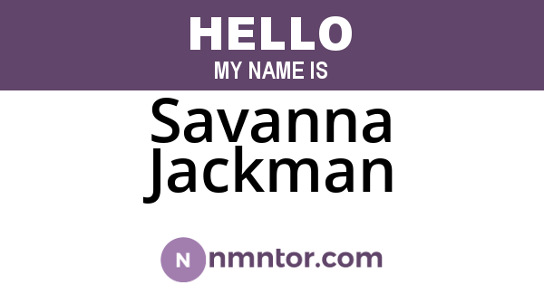 Savanna Jackman