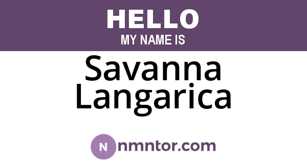 Savanna Langarica