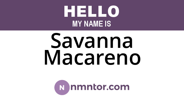 Savanna Macareno