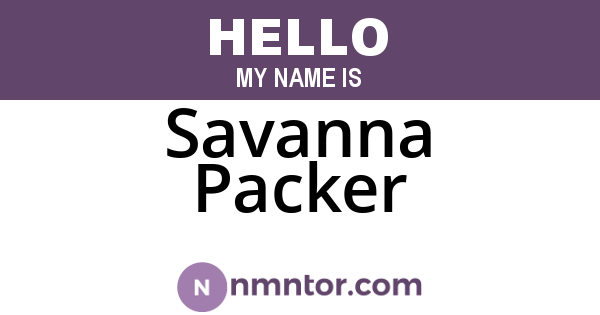 Savanna Packer