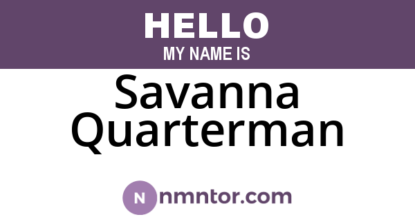 Savanna Quarterman
