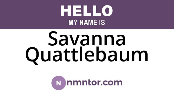 Savanna Quattlebaum