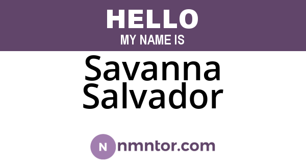 Savanna Salvador