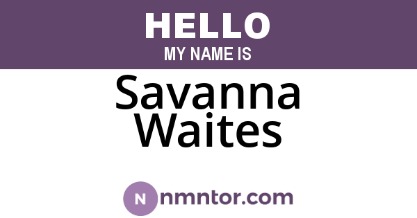 Savanna Waites
