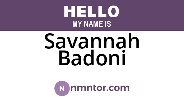 Savannah Badoni