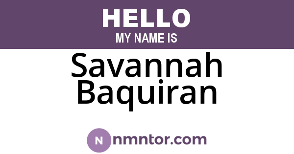 Savannah Baquiran