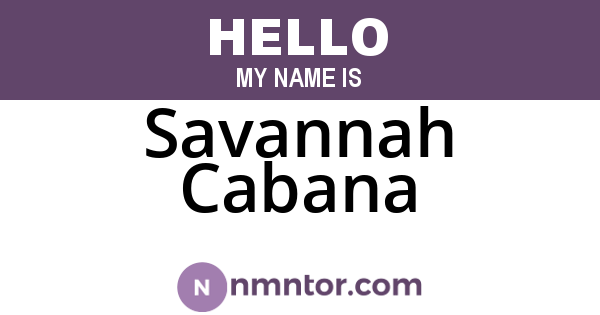 Savannah Cabana