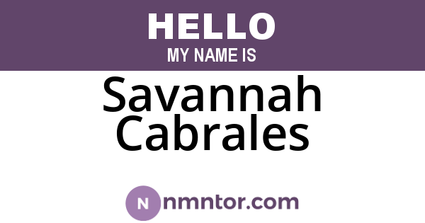 Savannah Cabrales