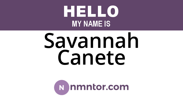 Savannah Canete