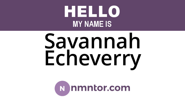 Savannah Echeverry