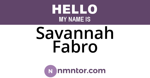 Savannah Fabro