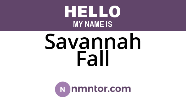 Savannah Fall