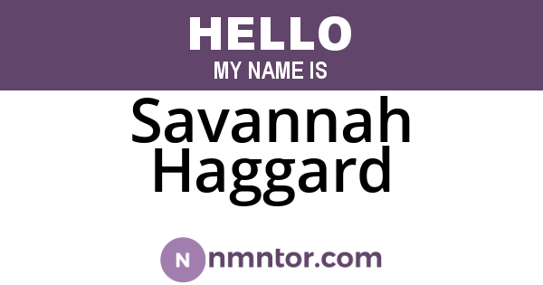 Savannah Haggard
