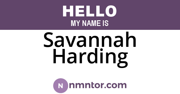 Savannah Harding