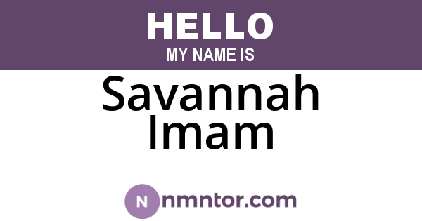 Savannah Imam