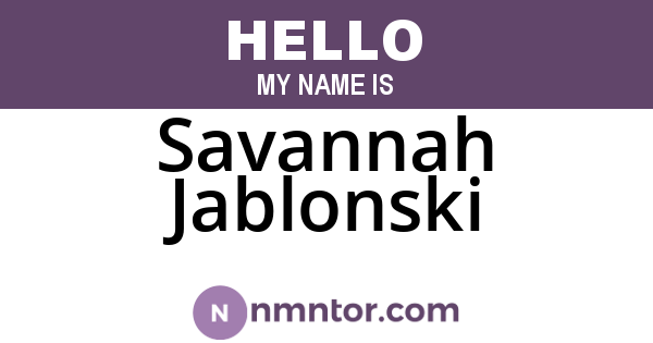 Savannah Jablonski